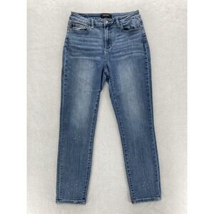 Judy Blue Jeans Womens 30 Skinny Fit Blue High Rise Stretch Denim Paint Splatter